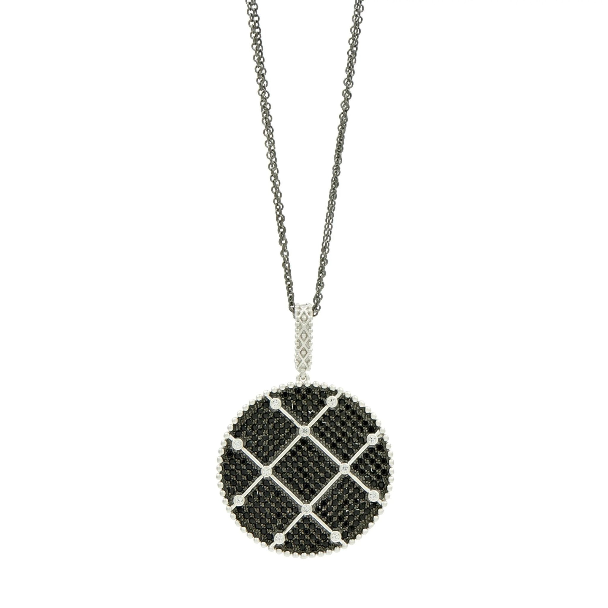 Industrial Finish Large Pav̩ Pendant Necklace - FREIDA ROTHMAN