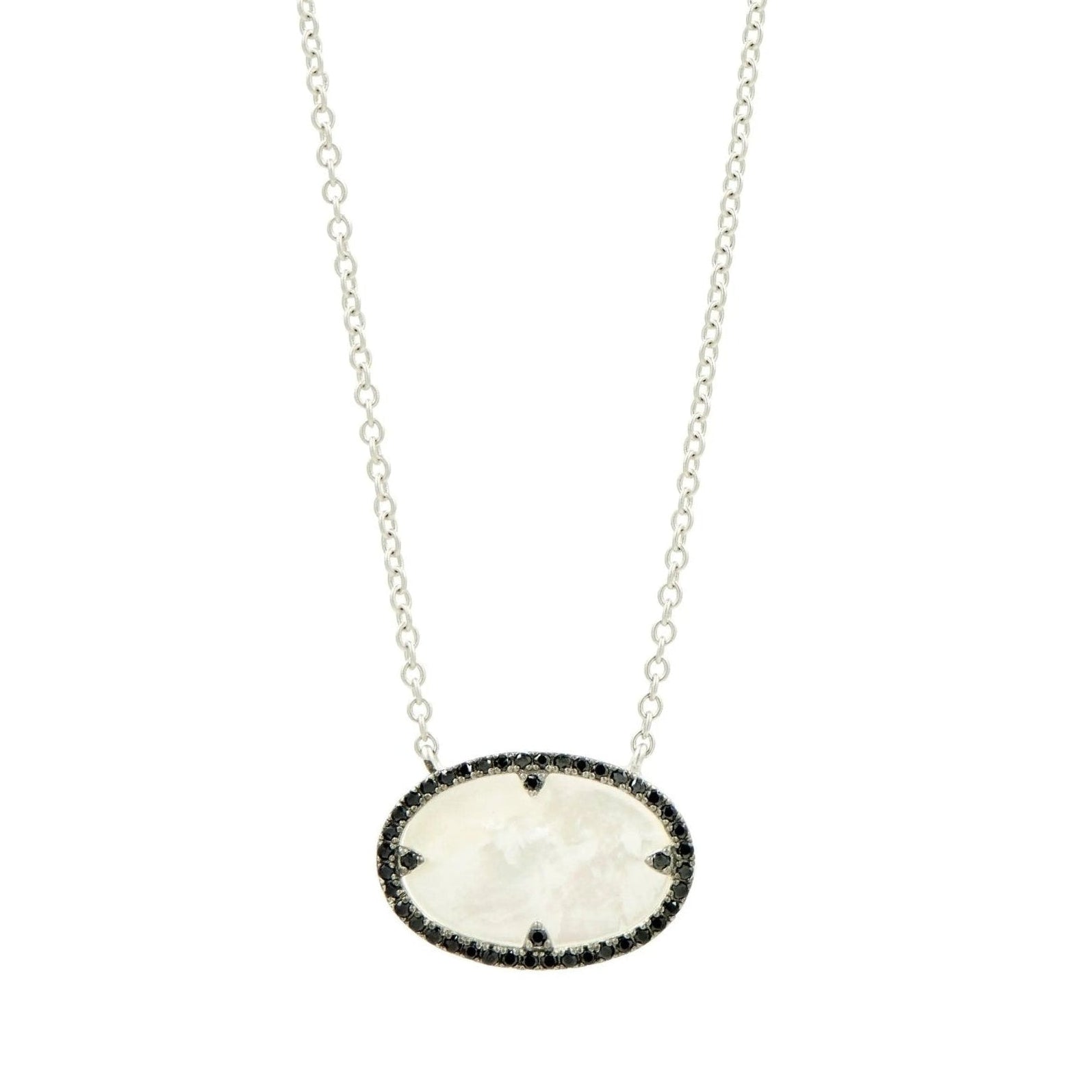 Industrial Finish Oval Pendant Necklace - FREIDA ROTHMAN