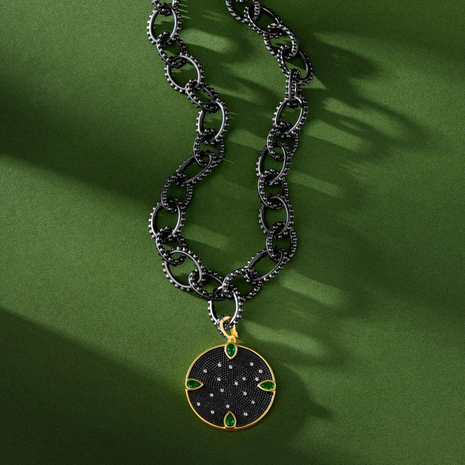 Midnight Emerald Double Sided Chain Link Necklace FR Vault NECKLACE