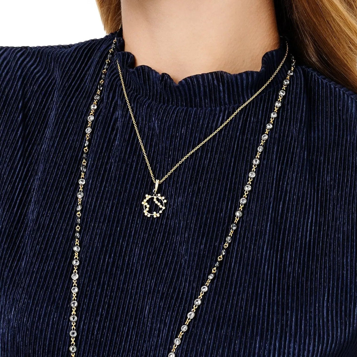 Midnight Pavé Roped Pendant Necklace FR Vault NECKLACE