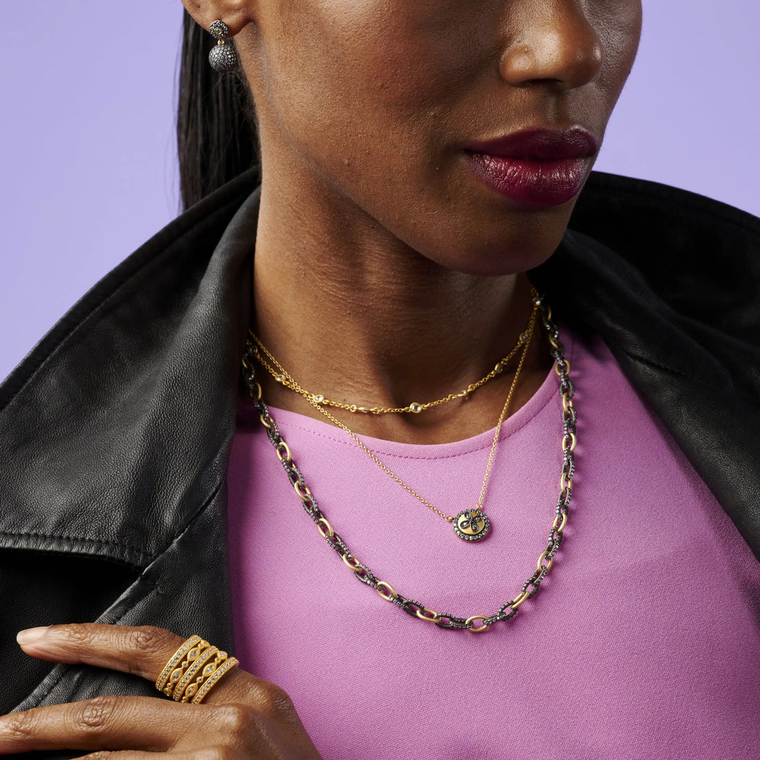 Mini Bezel Stone Necklace Signature NECKLACE