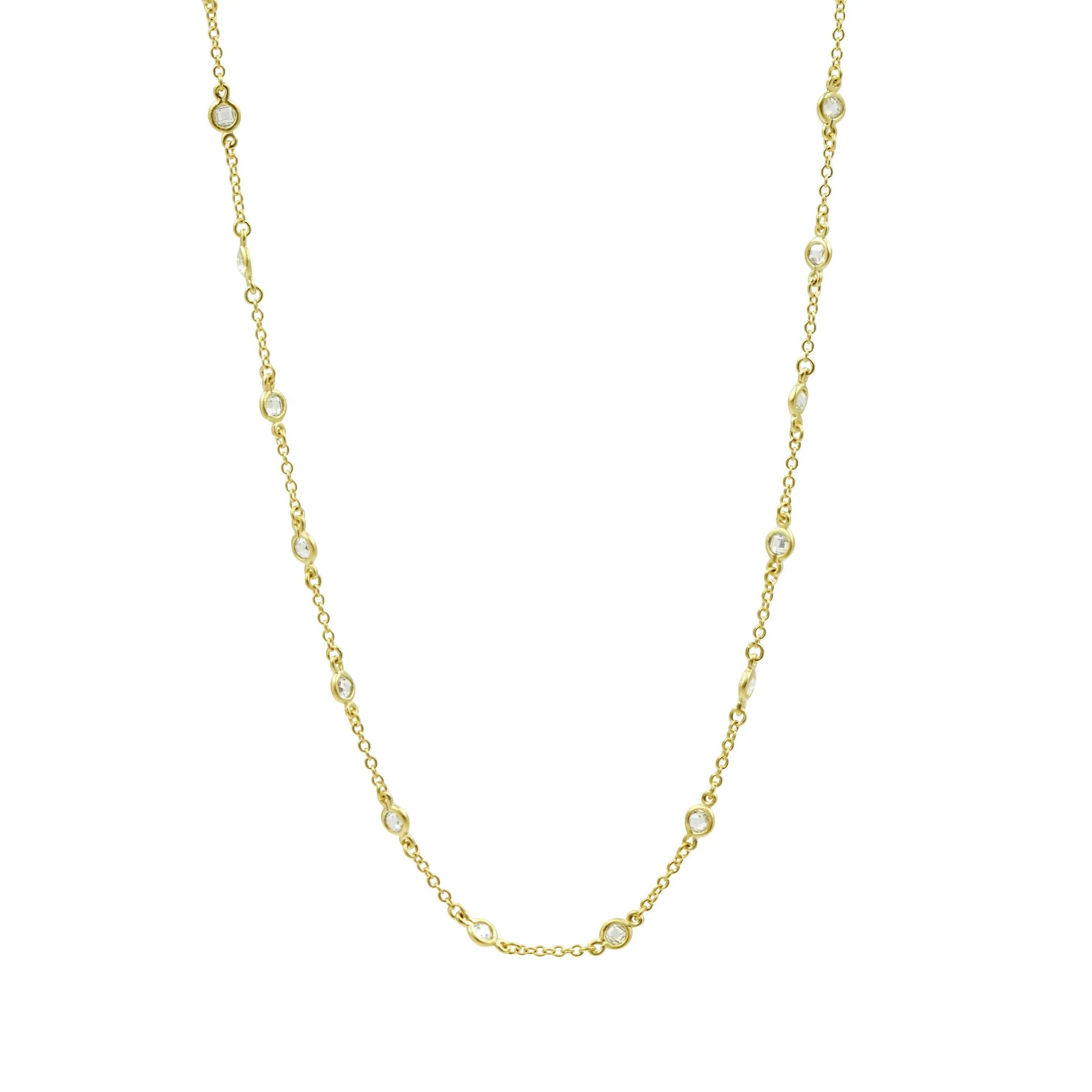 Gold16 Mini Bezel Stone Necklace Signature NECKLACE