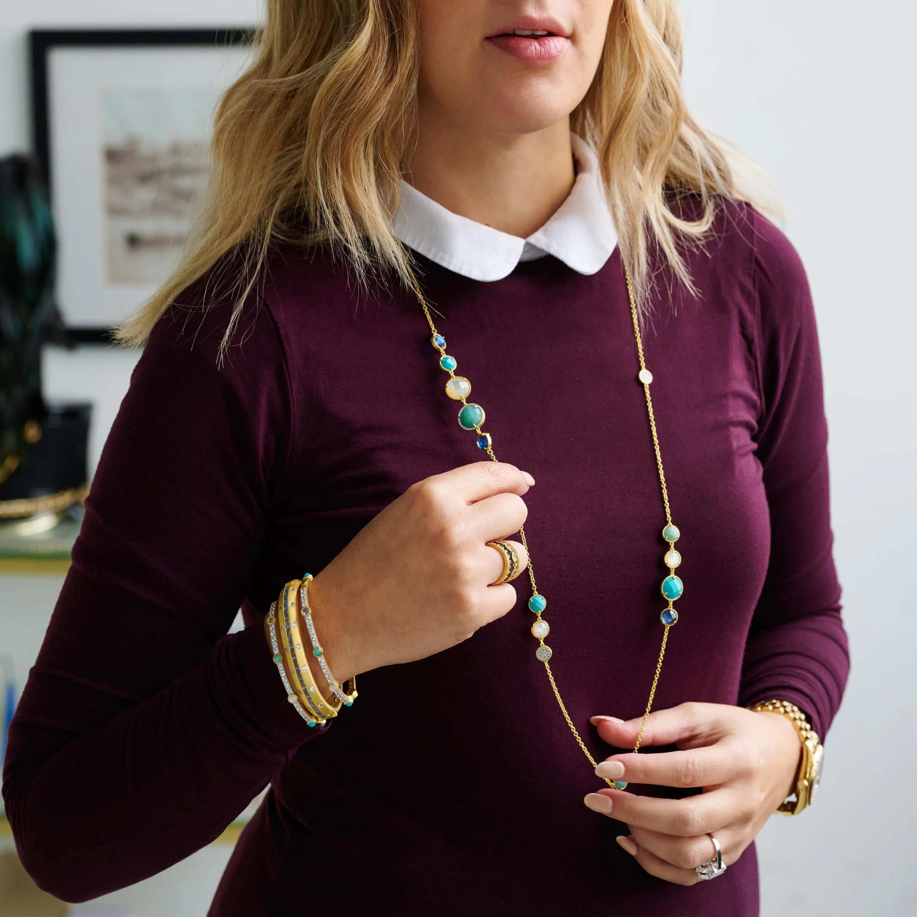 Shades of Hope Long Chain Necklace Brooklyn Coast NECKLACE