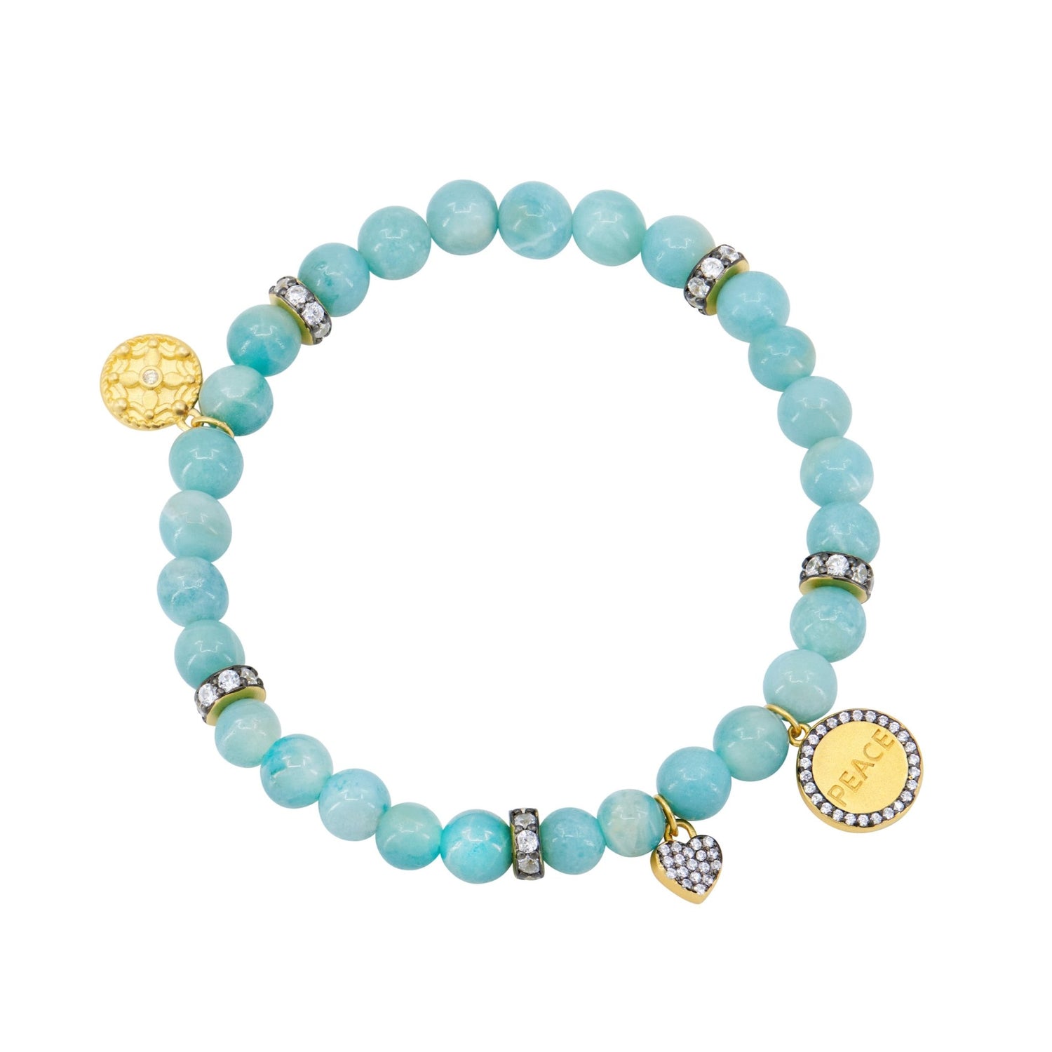 The PEACE Beaded Stretch Bracelet - FREIDA ROTHMAN