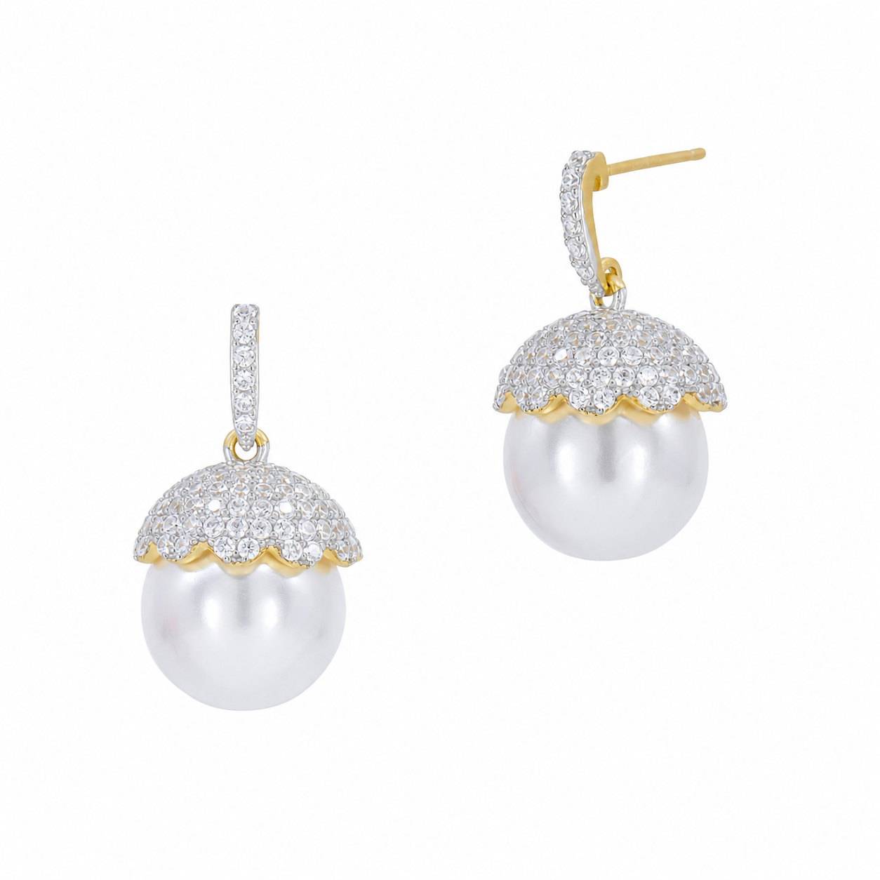 Lustre Pavé Pearl Drop Earrings