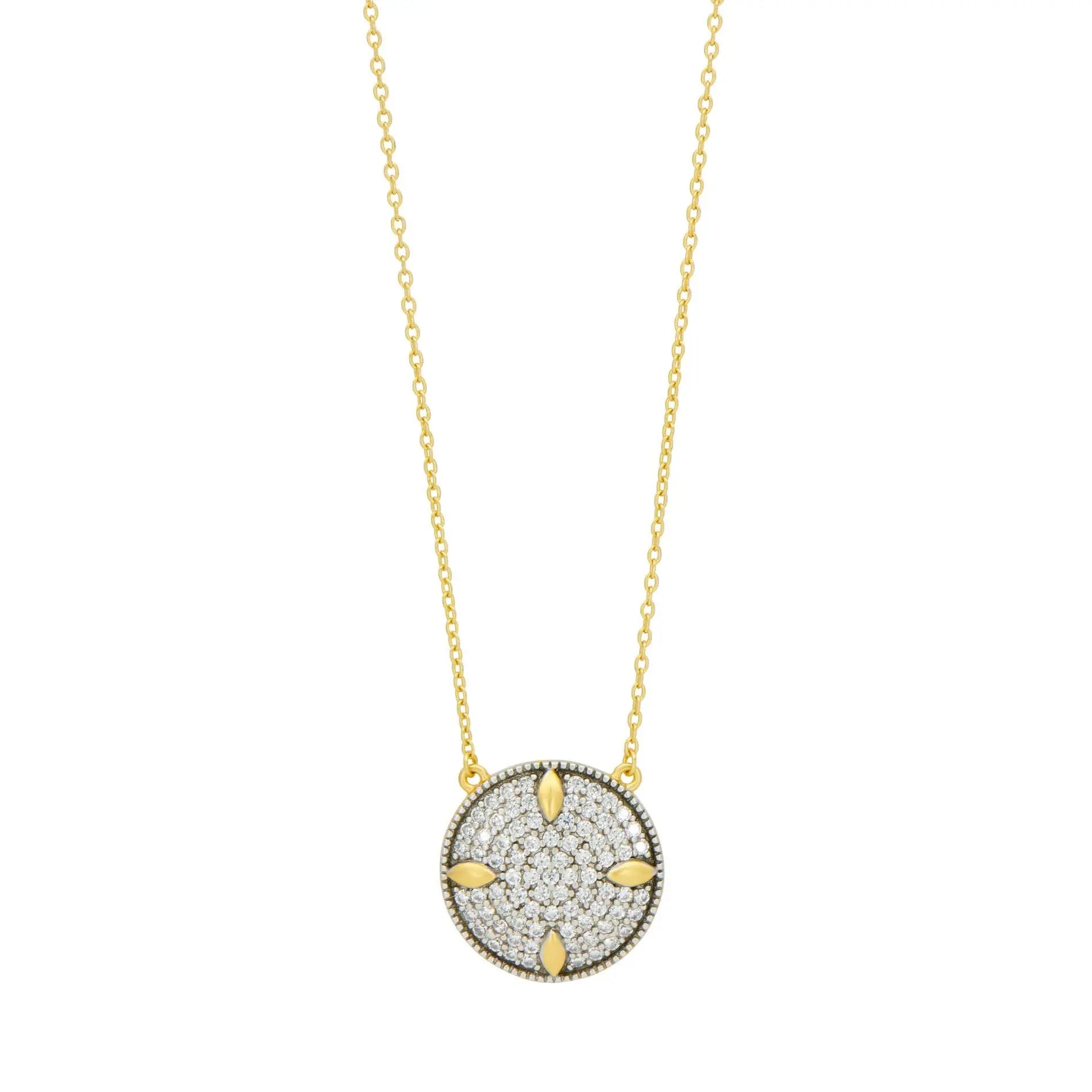 Petals and Pavé Small Pendant Necklace FREIDA ROTHMAN