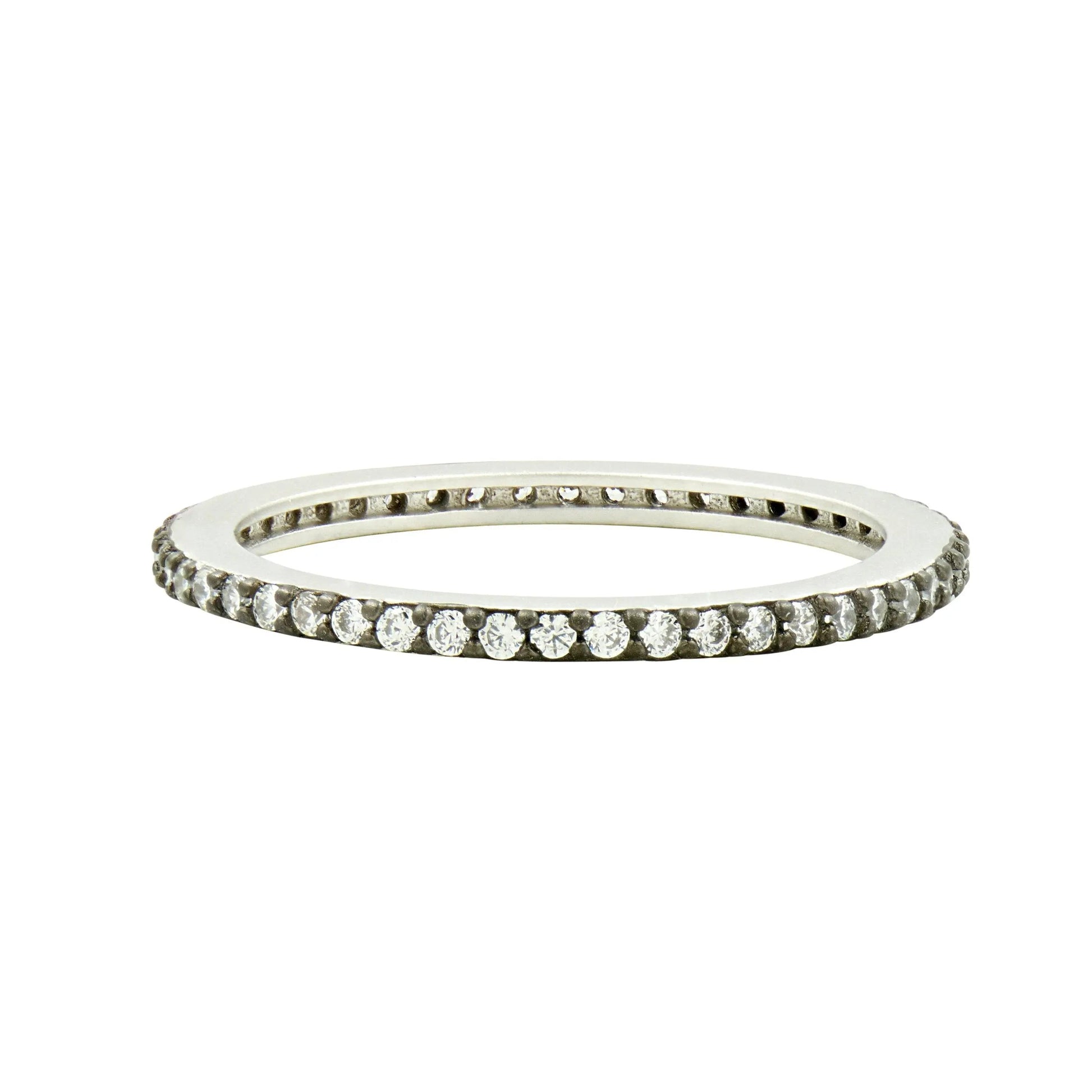 SilverBlack9 All Pavé Stack Ring RINGS FOR STACKING RING