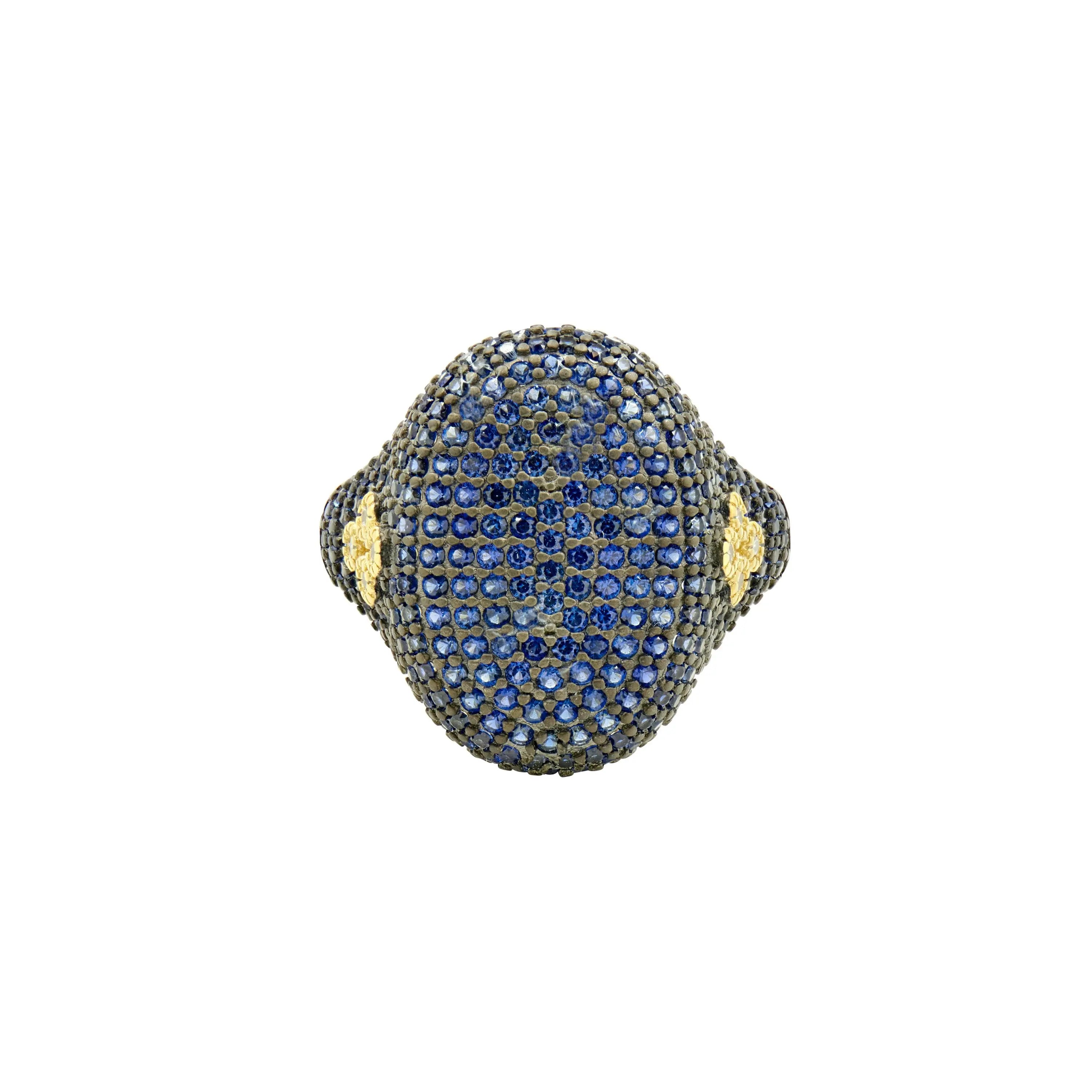 Matte5GoldBlack FREIDA ROTHMAN Midnight Blue Pavé Cocktail Ring Midnight RING