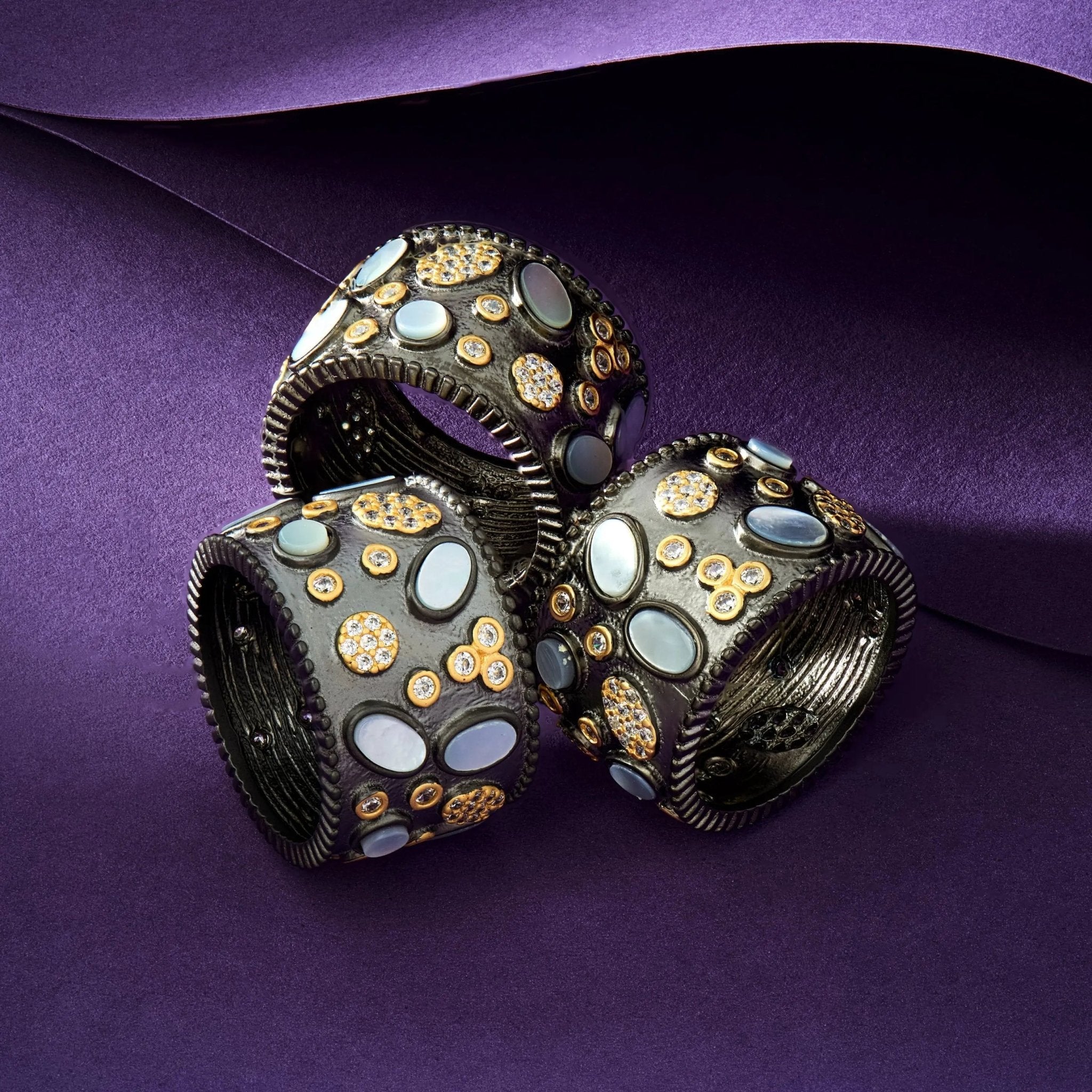 Imperial Multi - stone Wide Band Ring - FREIDA ROTHMAN