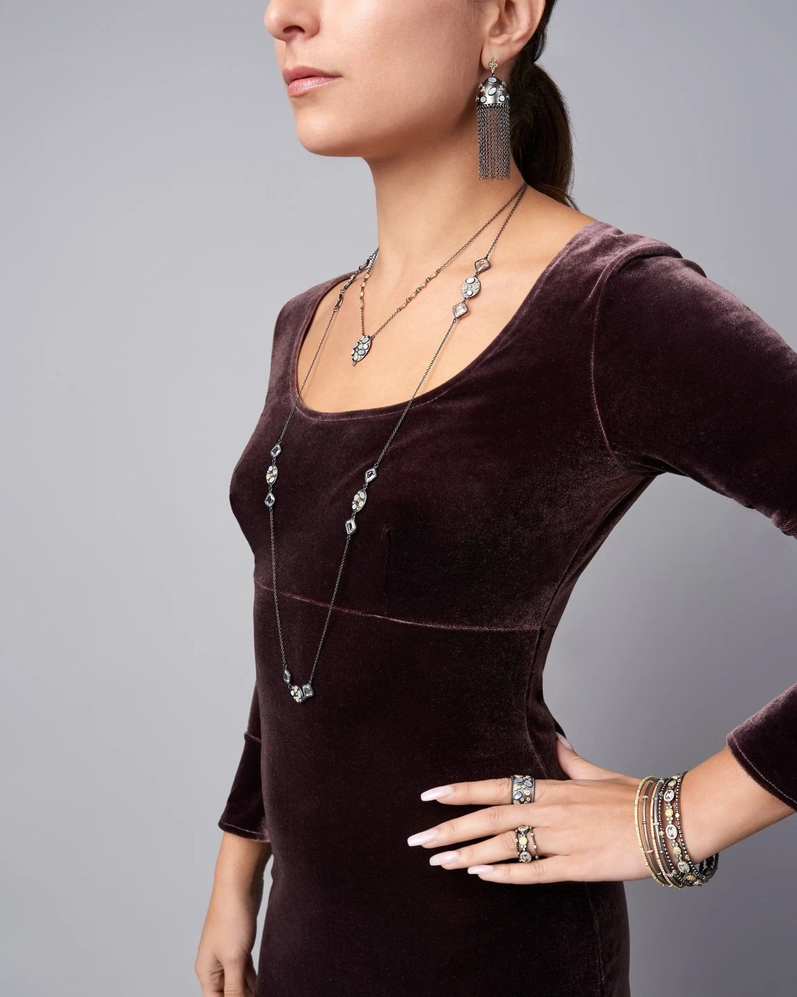 Imperial Multi - stone Wide Band Ring - FREIDA ROTHMAN