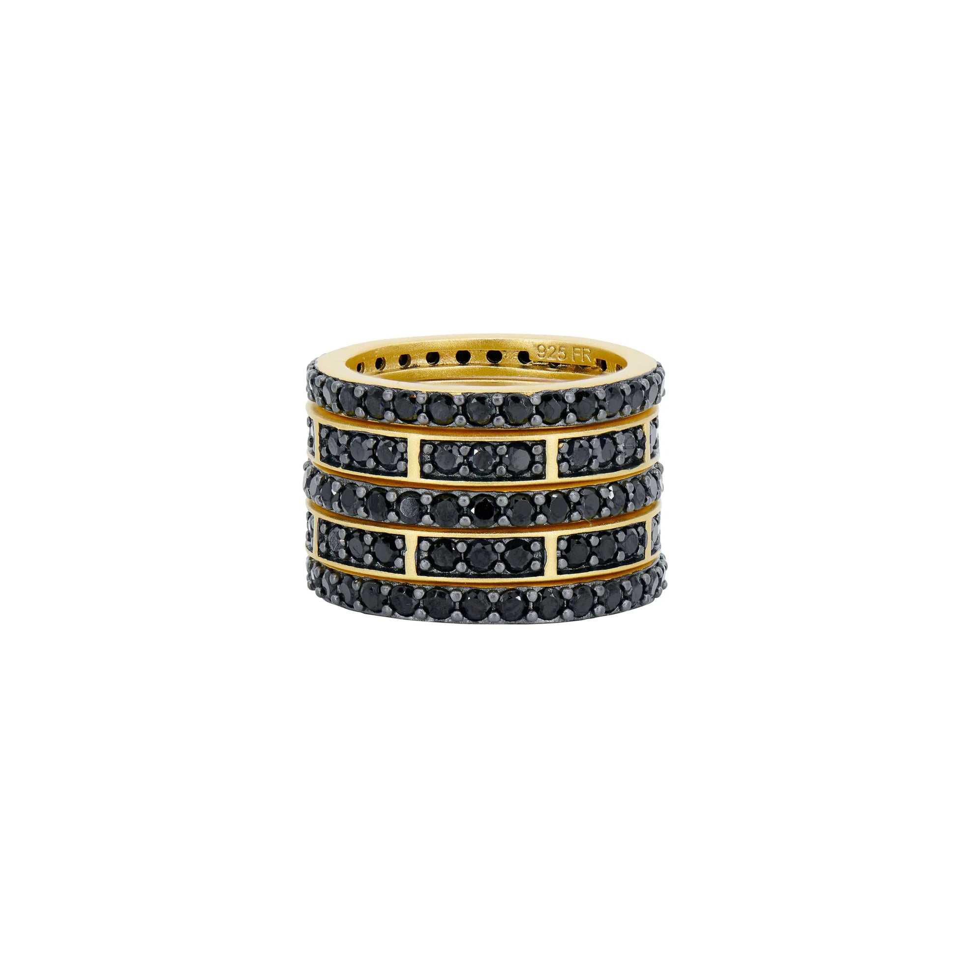 9 Industrial Finish Cobblestone 5-Stack Ring Industrial Finish RING