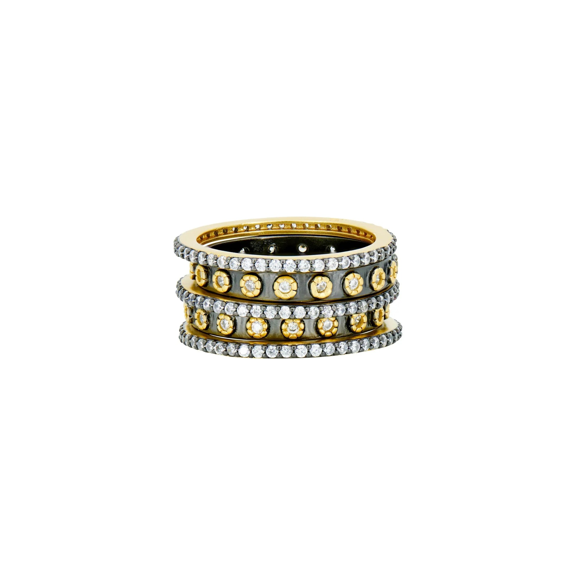 BlackGold14KGold11 Two Tone 5-Stack Ring Signature RING
