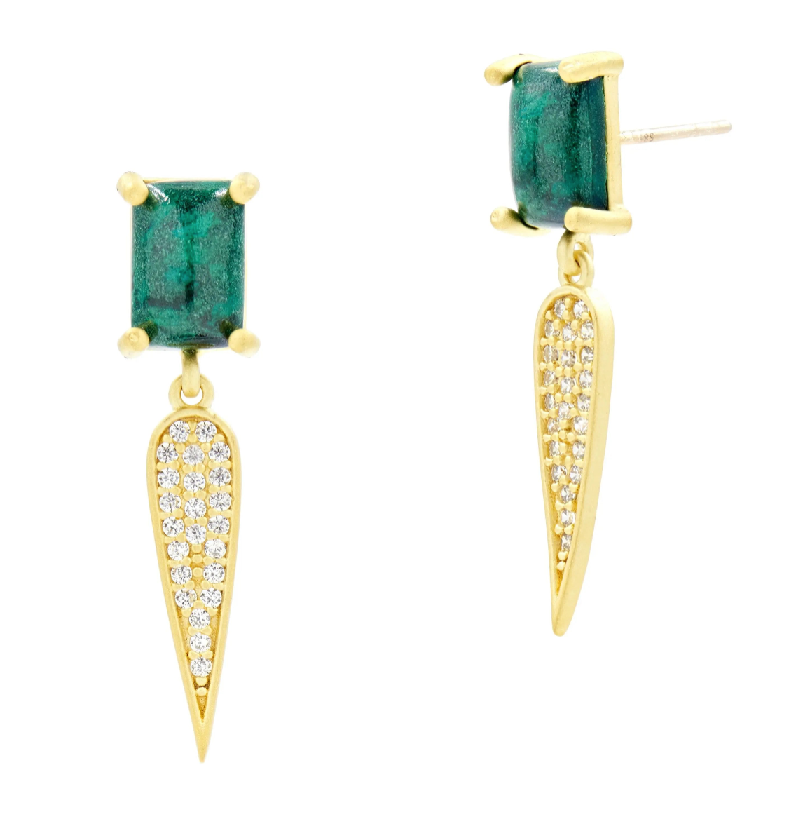 Chrysocolla at Night Earring