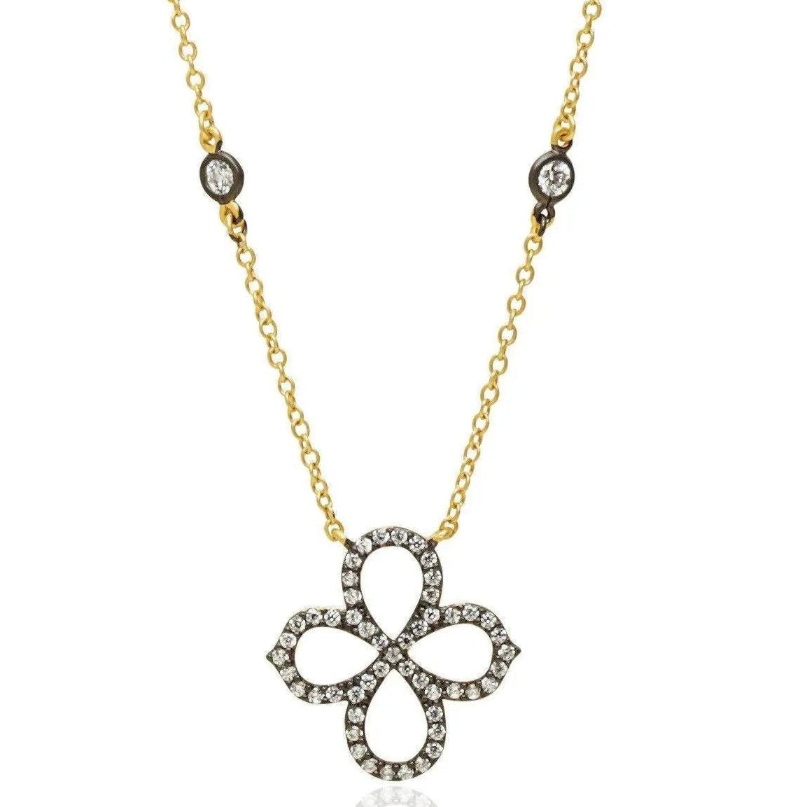 Open Clover Pav Necklace - FREIDA ROTHMAN