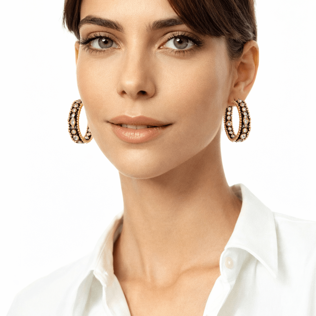 Signature Celestial Hammered Hoop Earrings - FREIDA ROTHMAN