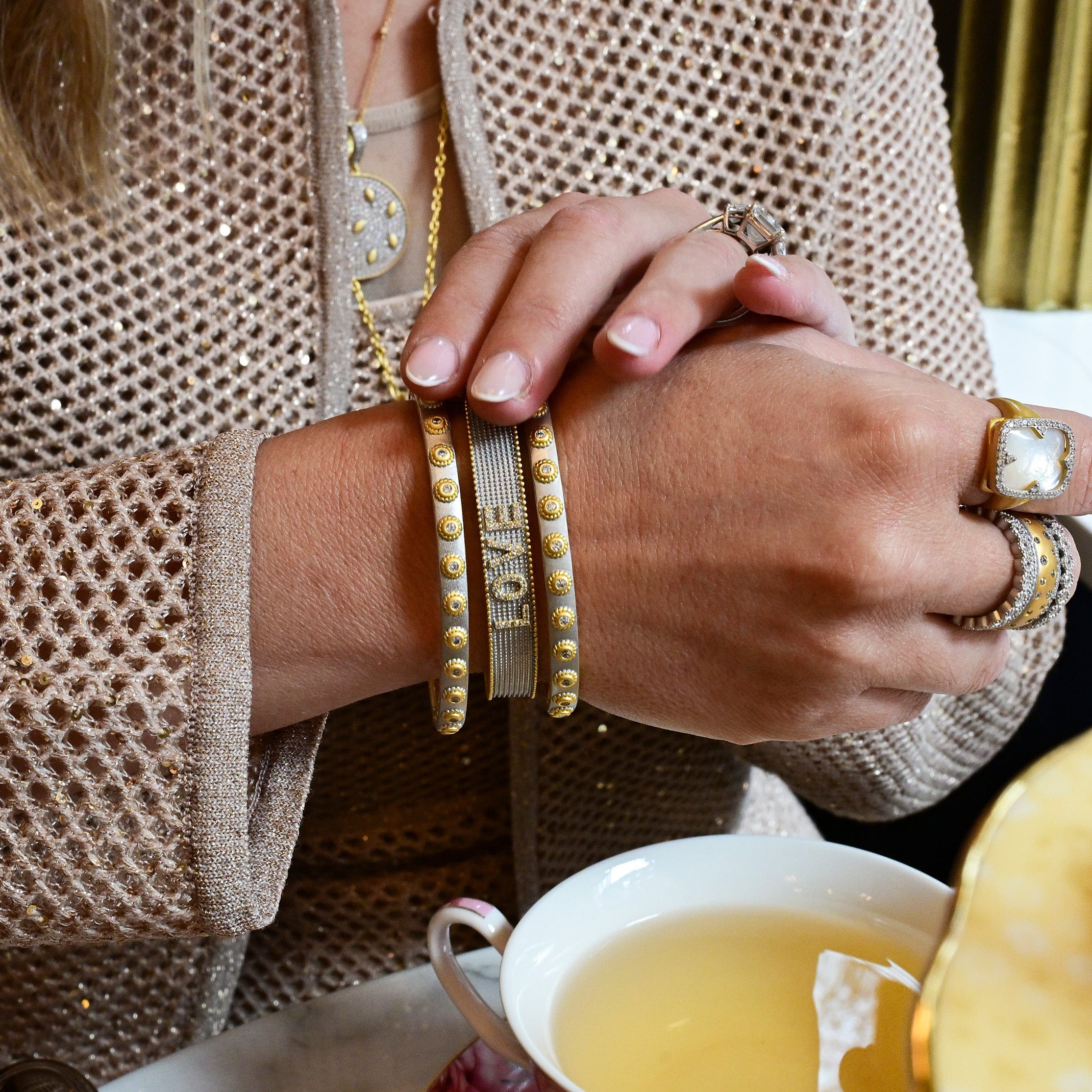 Studded Eternity Hinge Bangle