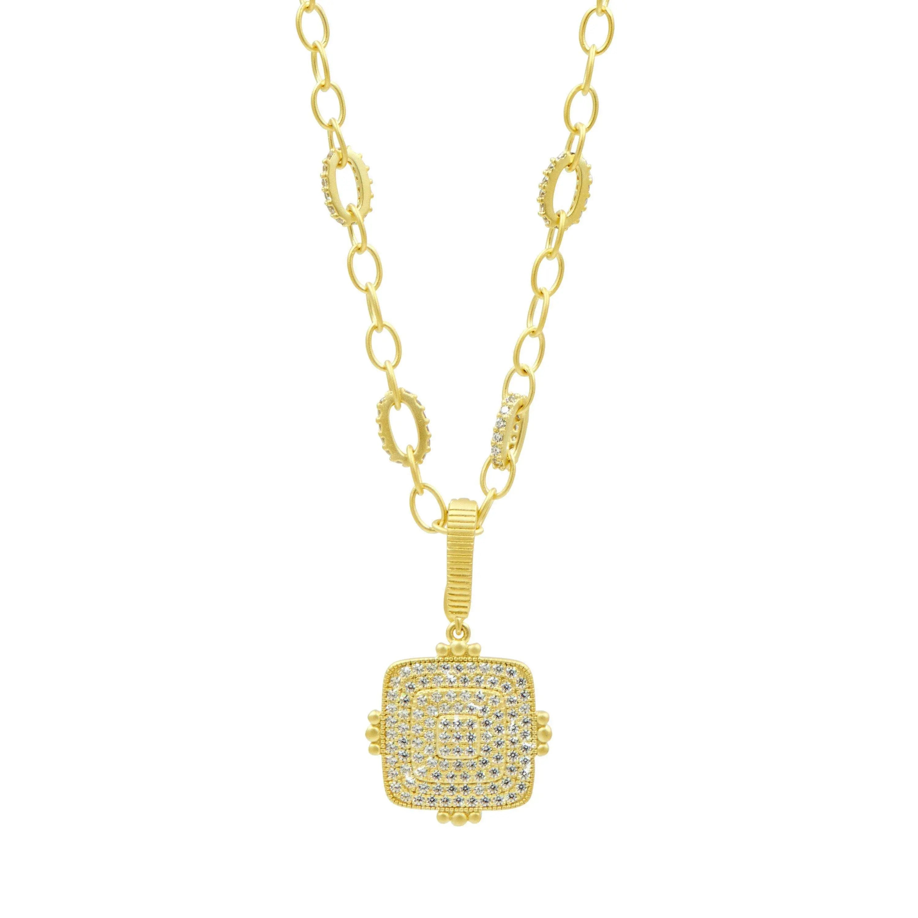 Pavê Square Chain Necklace