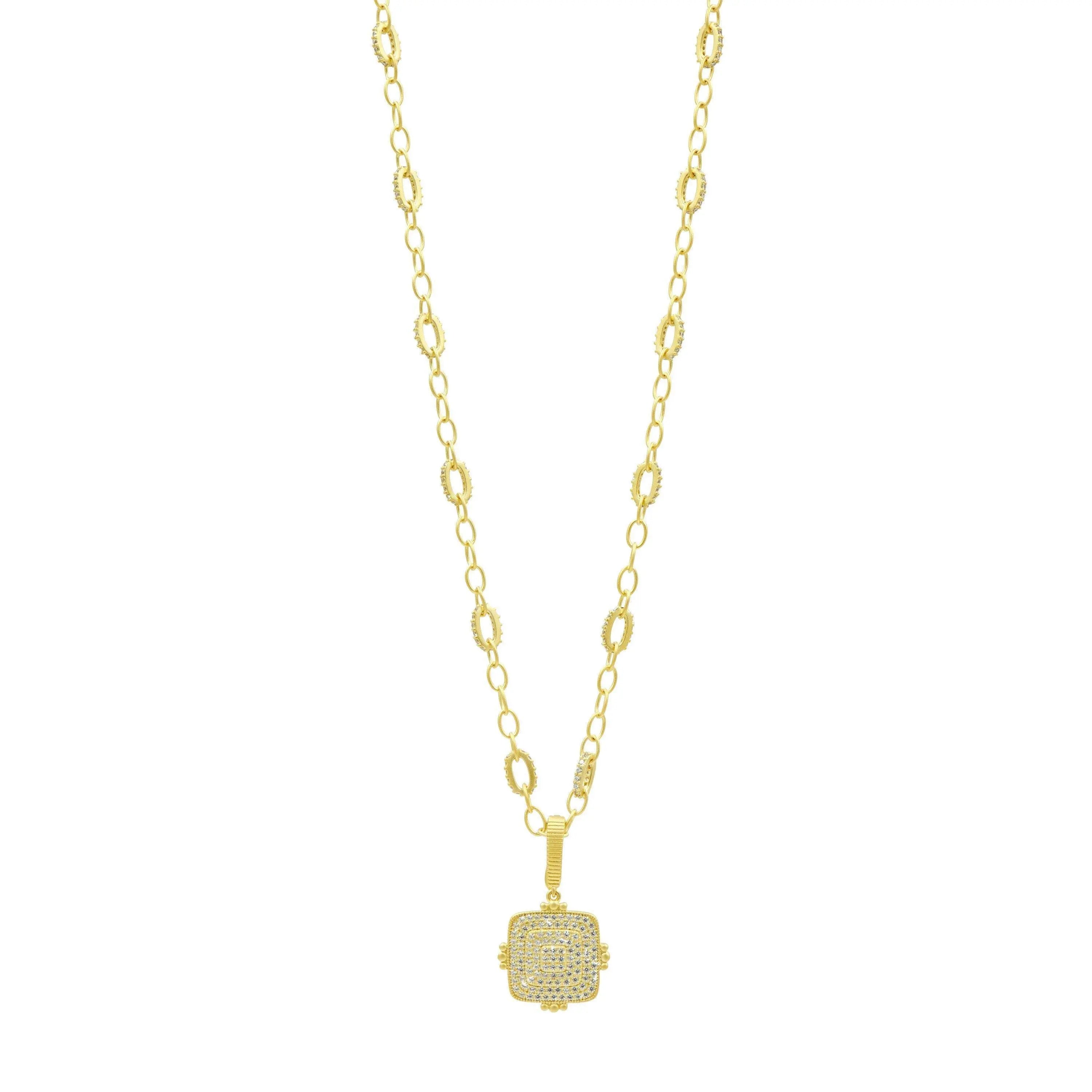 Pavê Square Chain Necklace