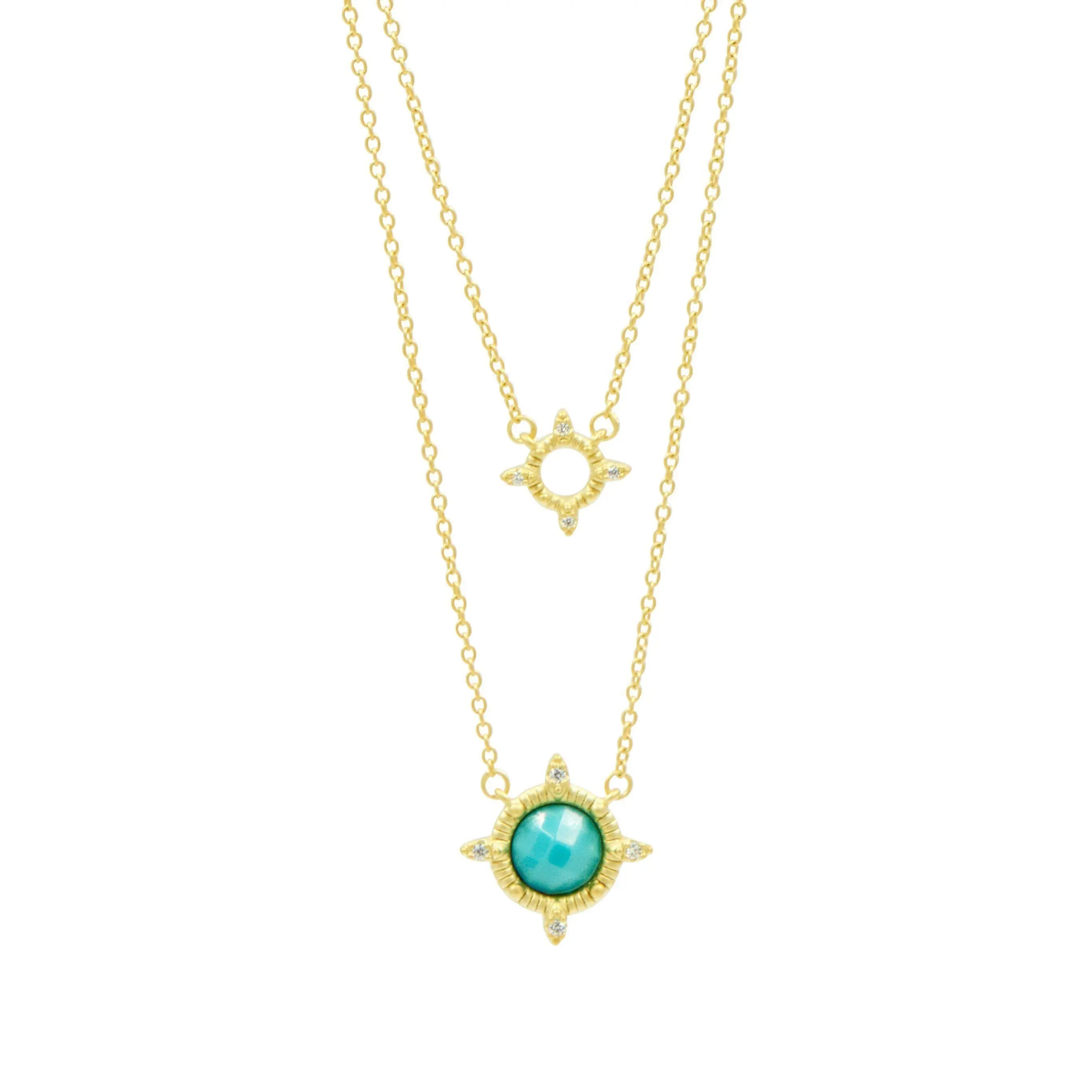Amazonian Allure Turquoise Double Drop Necklace - FREIDA ROTHMAN