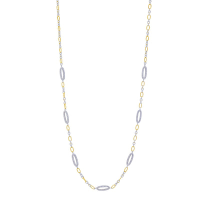Signature Oval Pavé Station Short Chain Link Necklace - FREIDA ROTHMAN