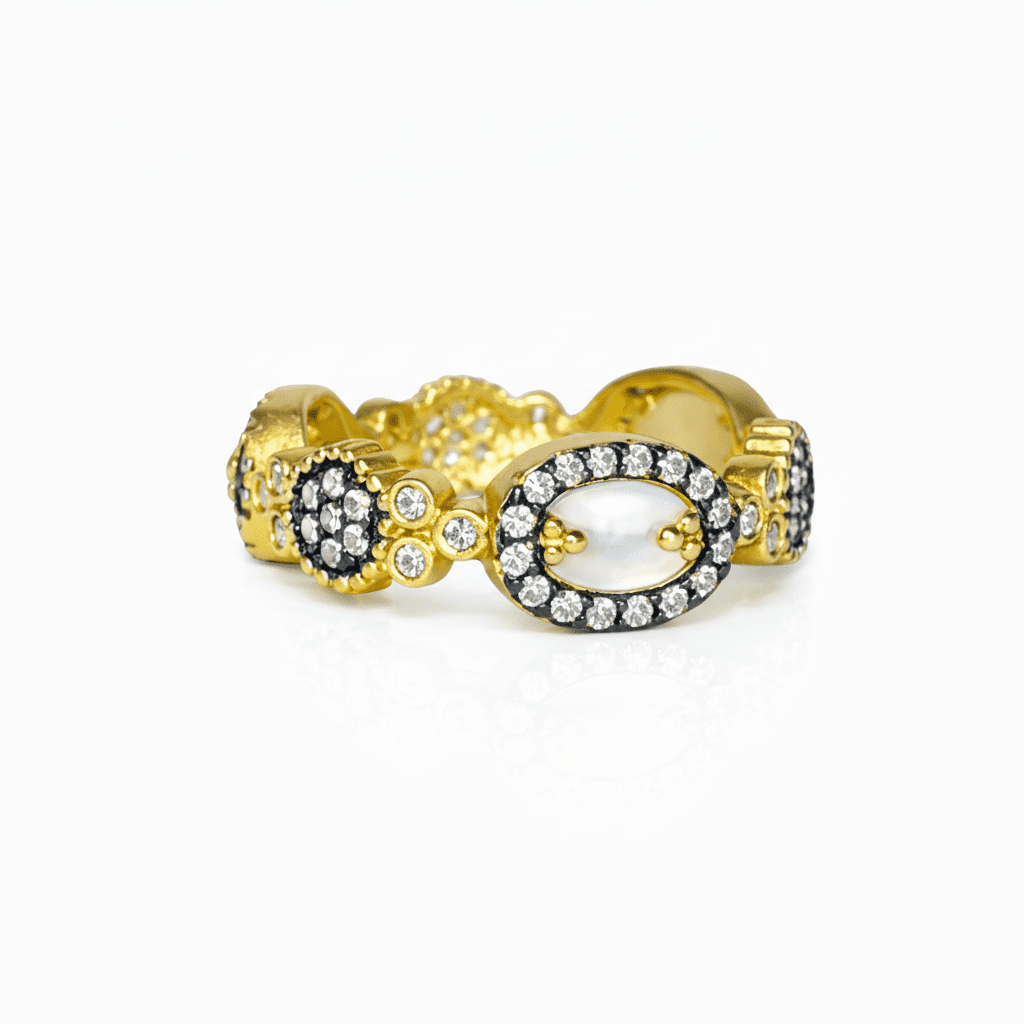 Imperial Mother of Pearl and Pavé Ring - FREIDA ROTHMAN