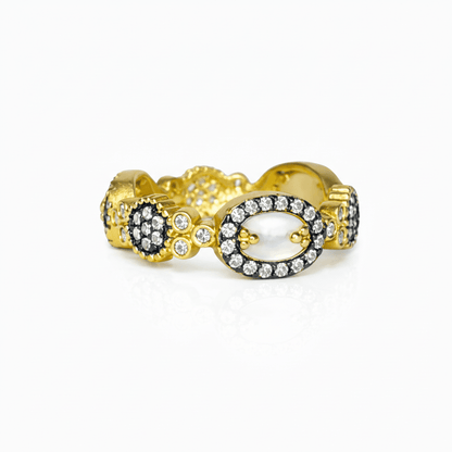 Imperial Mother of Pearl and Pavé Ring - FREIDA ROTHMAN