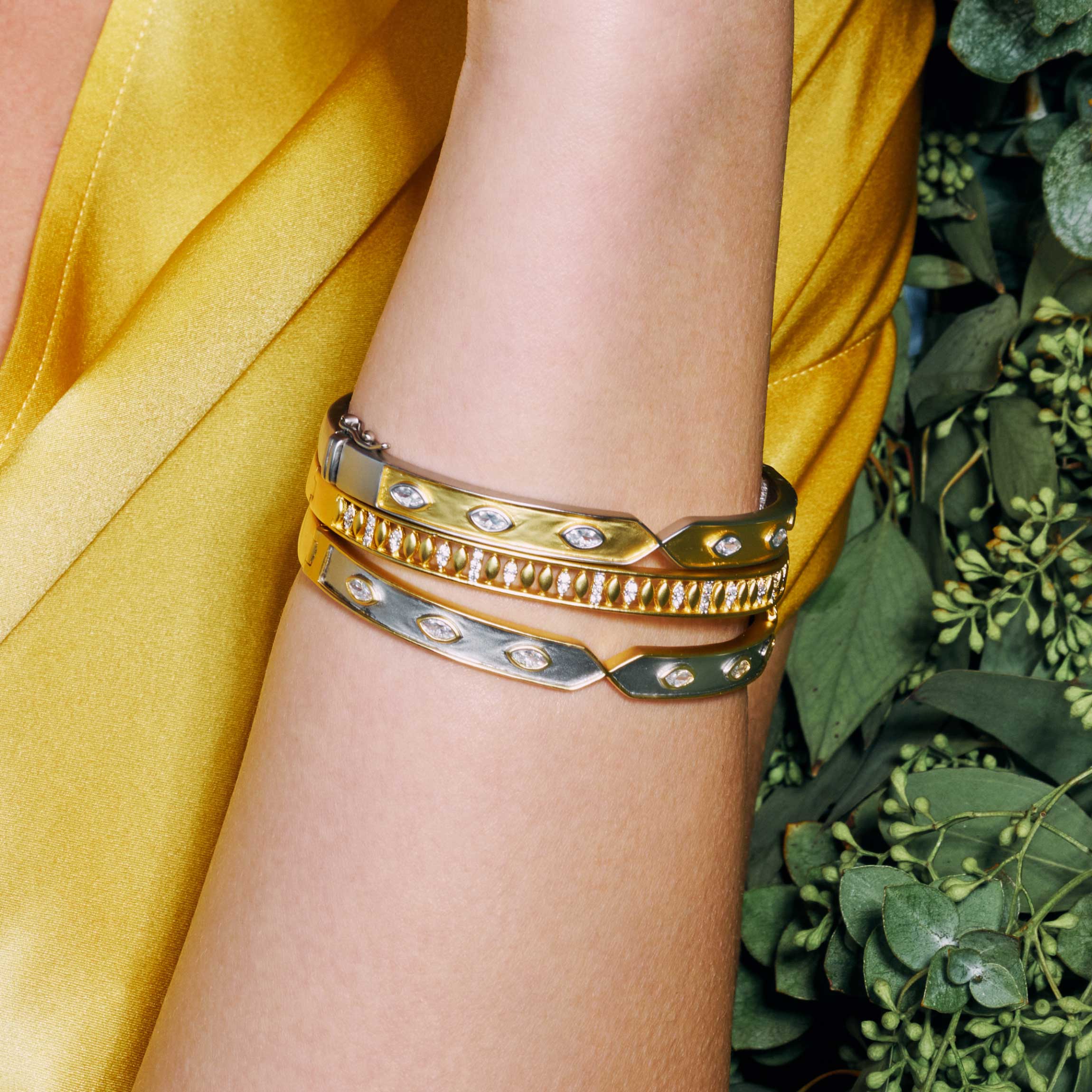 Armor of Pavé Hinge Bangle - FREIDA ROTHMAN