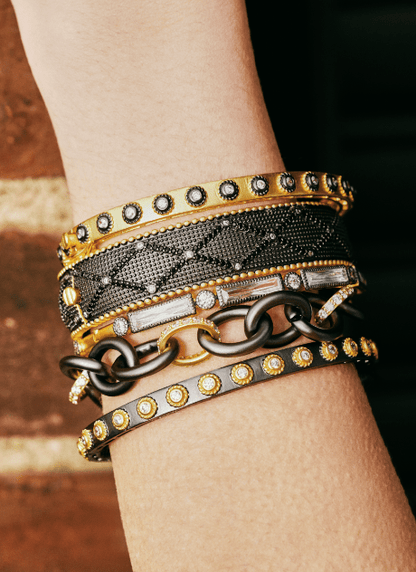 Signature Textured Hinged Bangle - FREIDA ROTHMAN
