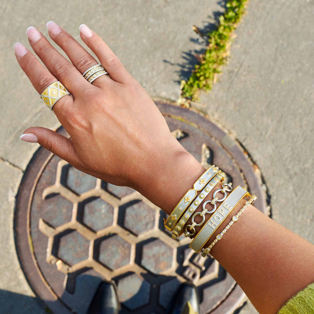 Teardrop Station Hinge Bangle - FREIDA ROTHMAN
