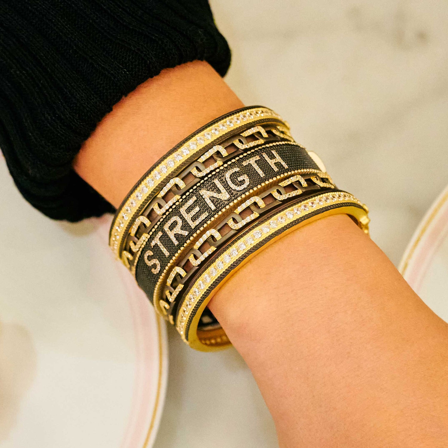 Pavé Row Hinge Bangle - FREIDA ROTHMAN