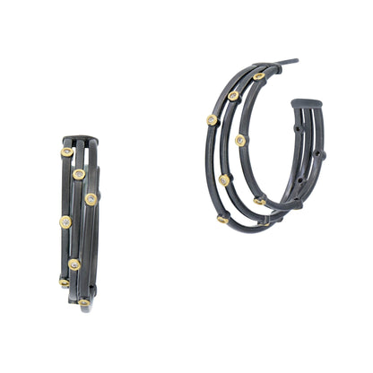 Signature Cityscape Wire Hoop Earrings - FREIDA ROTHMAN