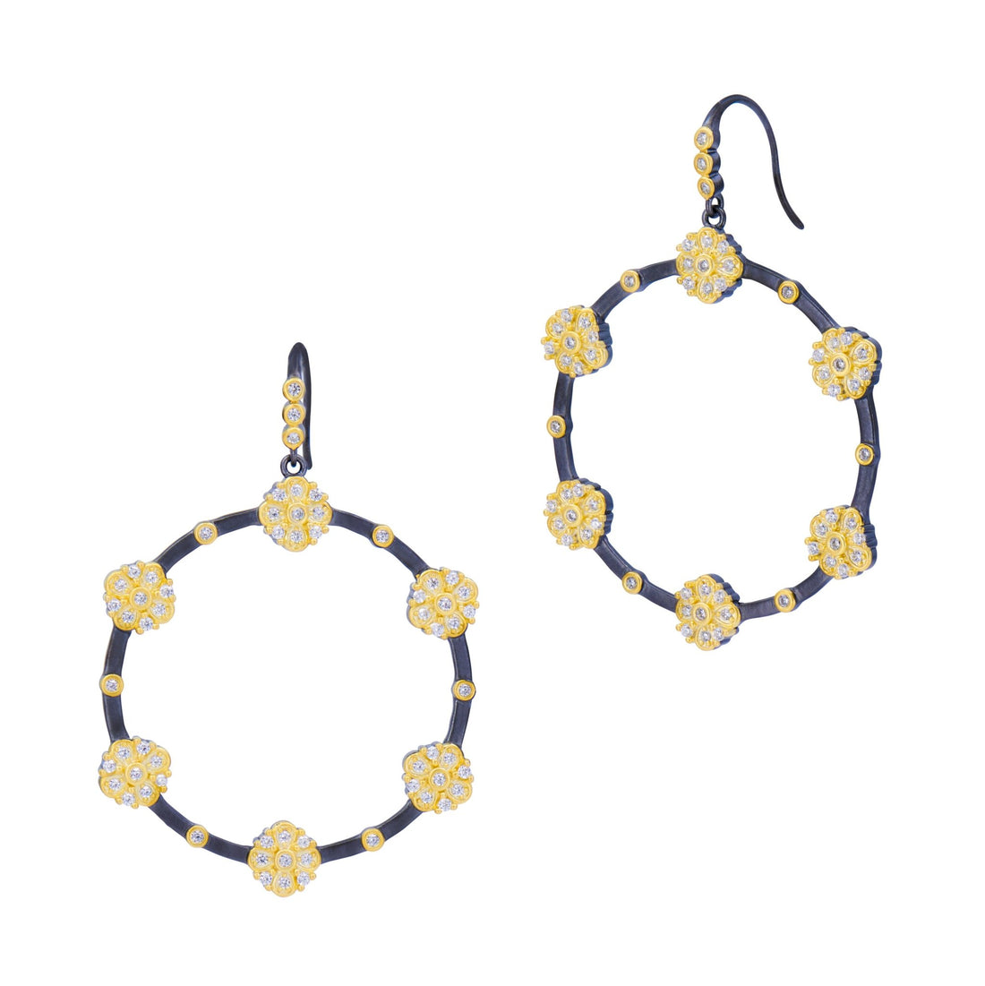 Brooklyn in Bloom Station Open Hoop Earrings - FREIDA ROTHMAN