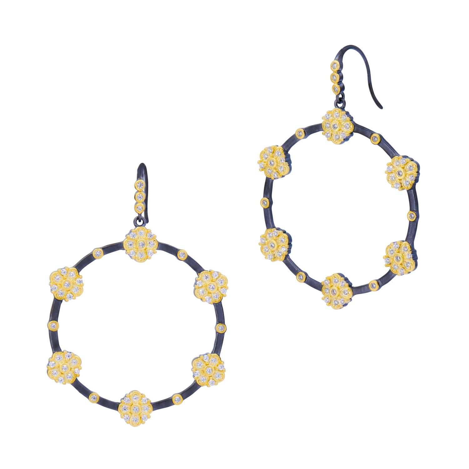 Brooklyn in Bloom Station Open Hoop Earrings - FREIDA ROTHMAN