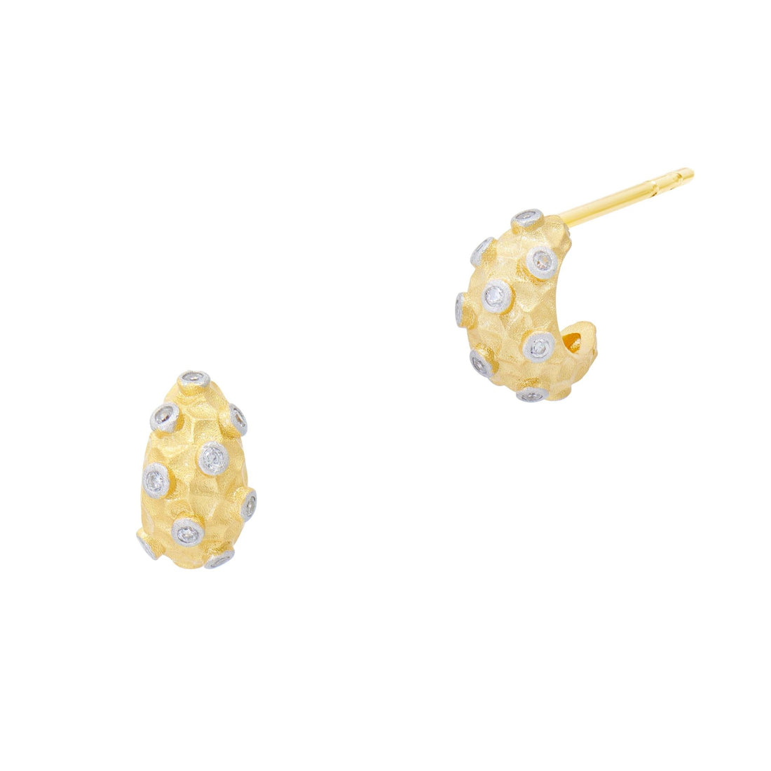 Downtown Edge Studded Mini Hoop Earrings - FREIDA ROTHMAN