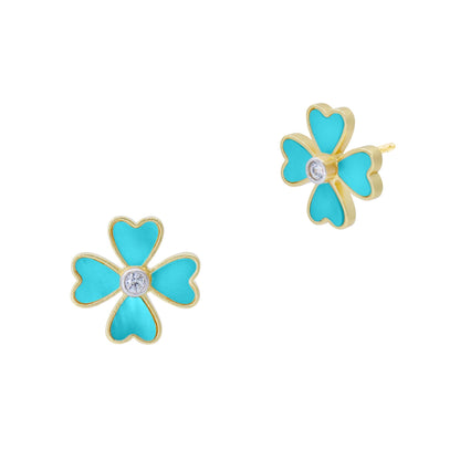 City Blooms Turquoise Stud Earrings - FREIDA ROTHMAN