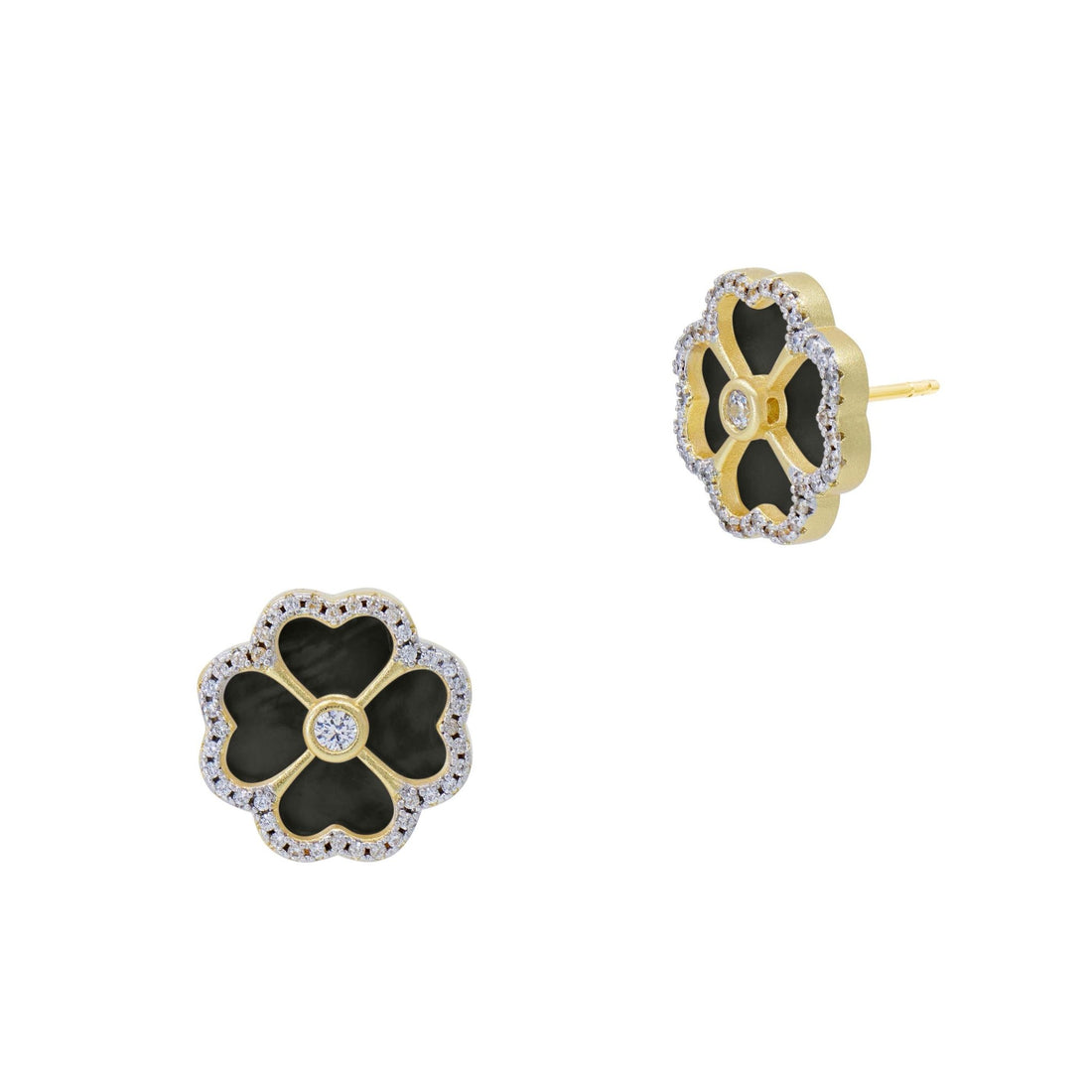 Downtown Flora Onyx Stud Earrings - FREIDA ROTHMAN
