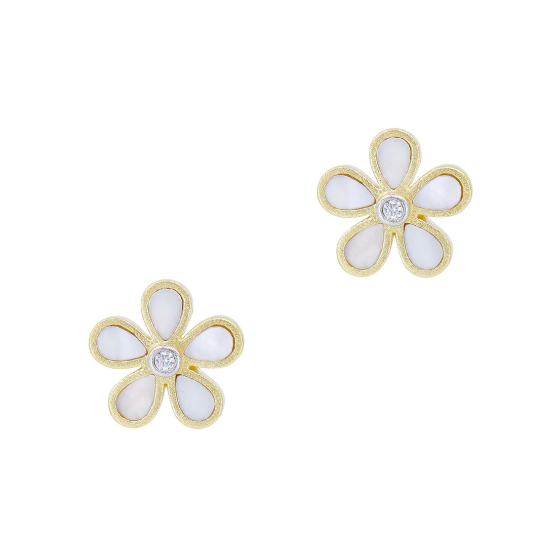 City Mother of Pearl Petal Stud Earrings - FREIDA ROTHMAN