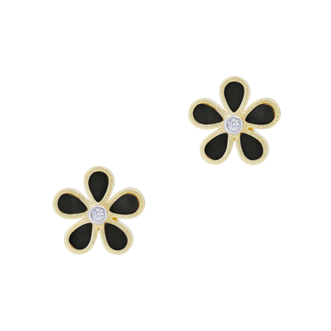 City Onyx Petal Stud Earrings - FREIDA ROTHMAN
