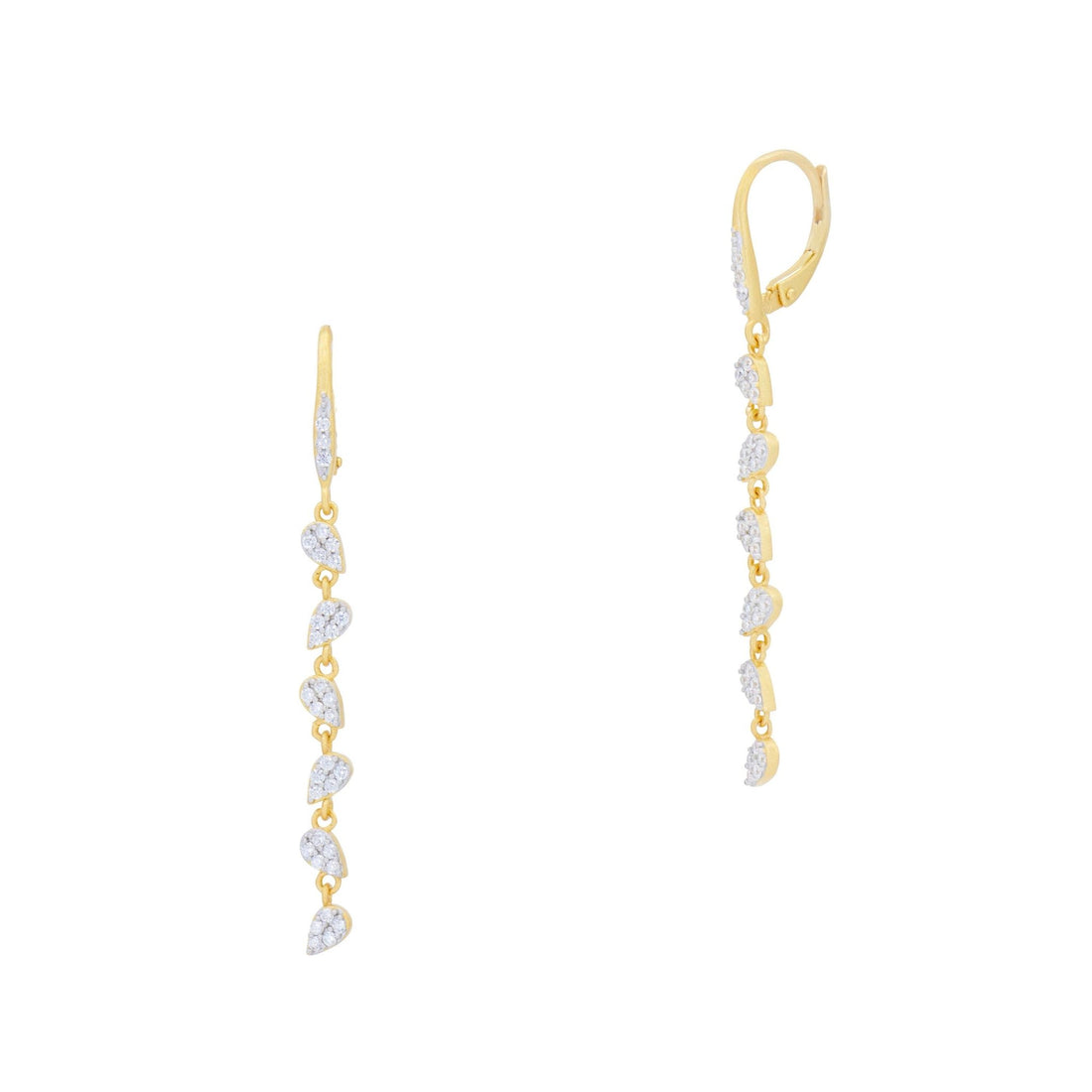 City Petals Linear Drop Leverback Earrings - FREIDA ROTHMAN