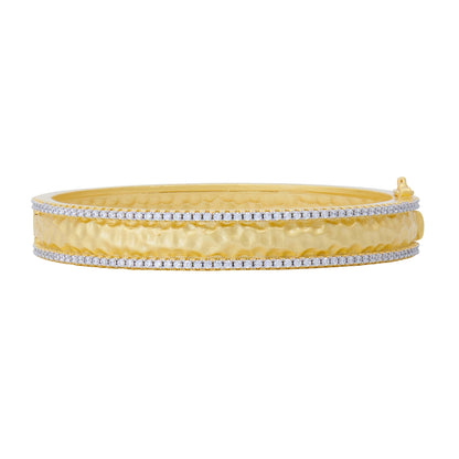 City Pavé Edge Hammered Bracelet - FREIDA ROTHMAN