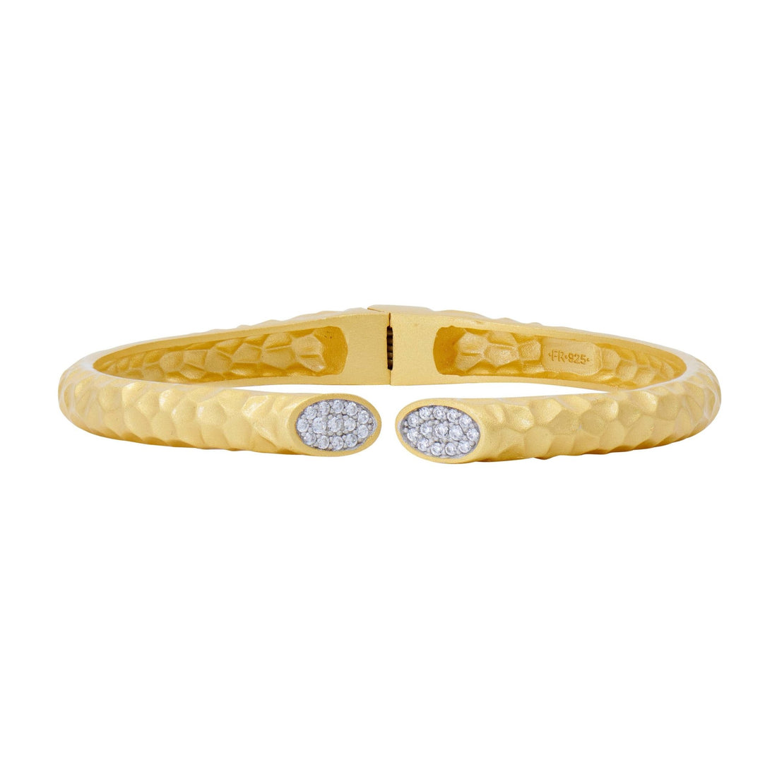 City Pavé Edge Hammered Cuff - FREIDA ROTHMAN