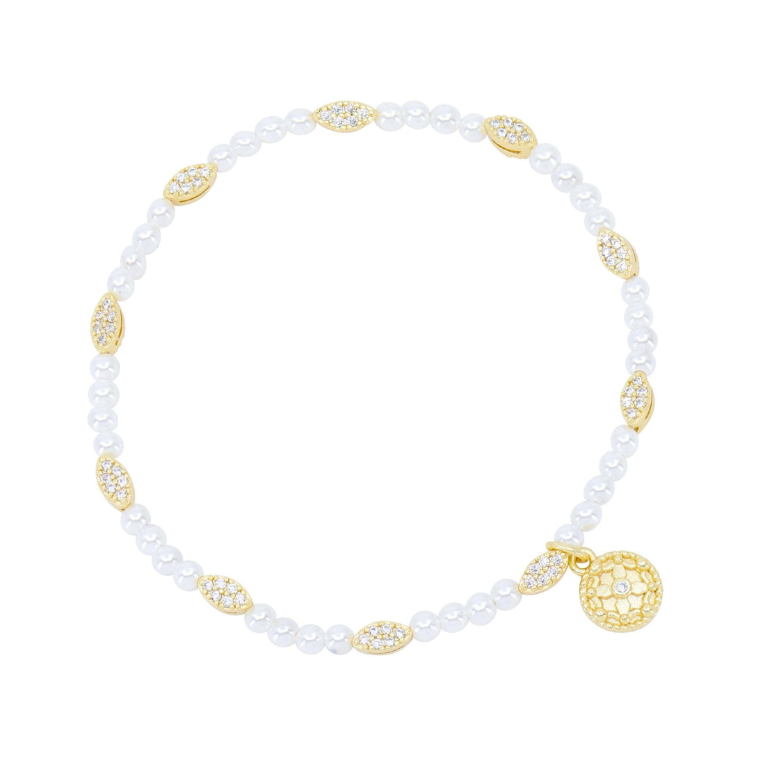 City Petals Pearl Beaded Stretch Bracelet - FREIDA ROTHMAN