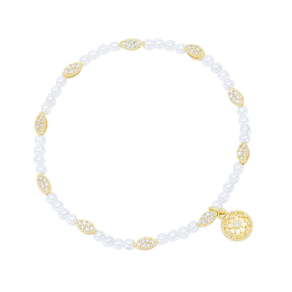 City Petals Pearl Beaded Stretch Bracelet - FREIDA ROTHMAN