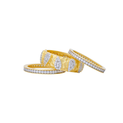 City Petals Hammered 3 - Stack Ring - FREIDA ROTHMAN