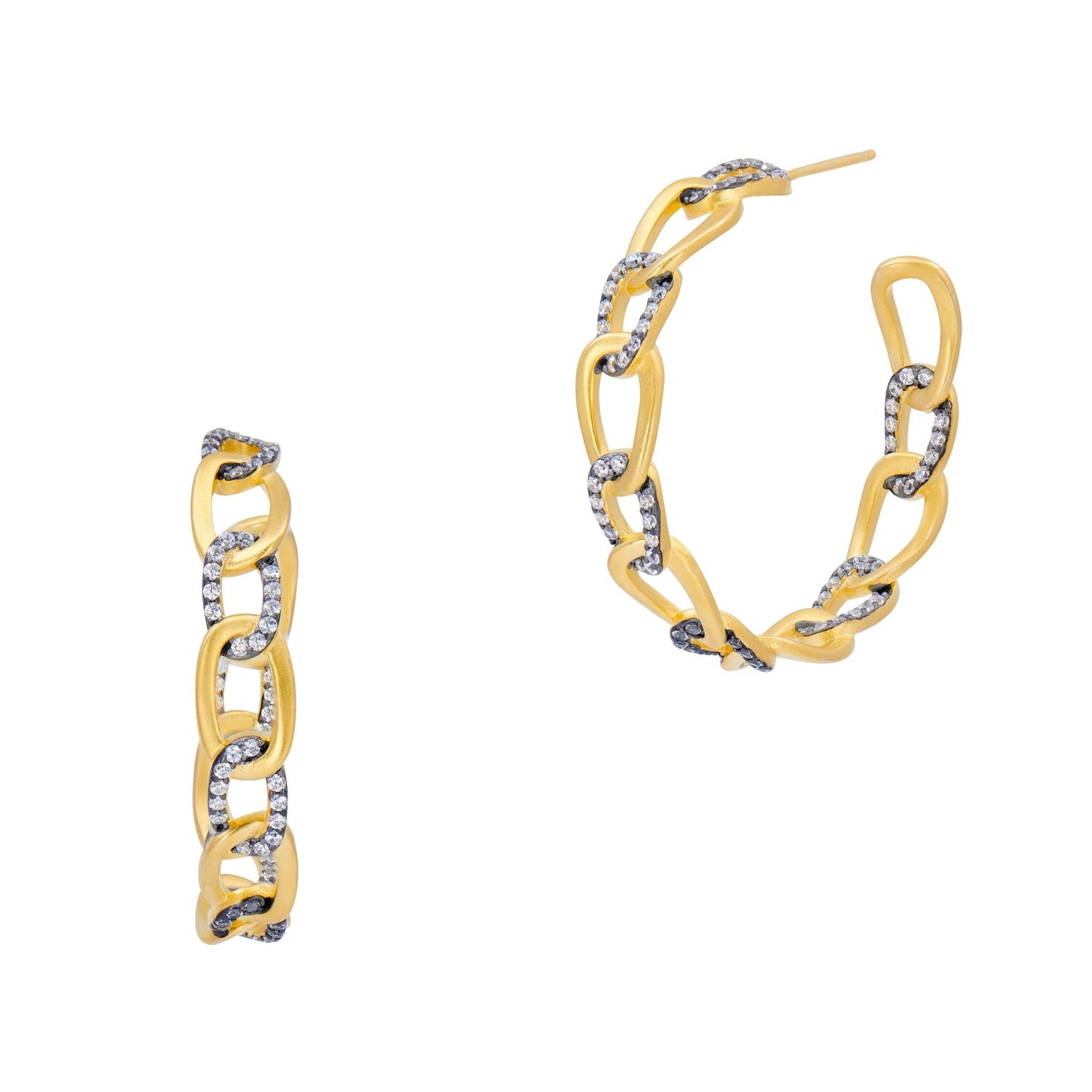Signature Grit Chain Link Hoop - FREIDA ROTHMAN