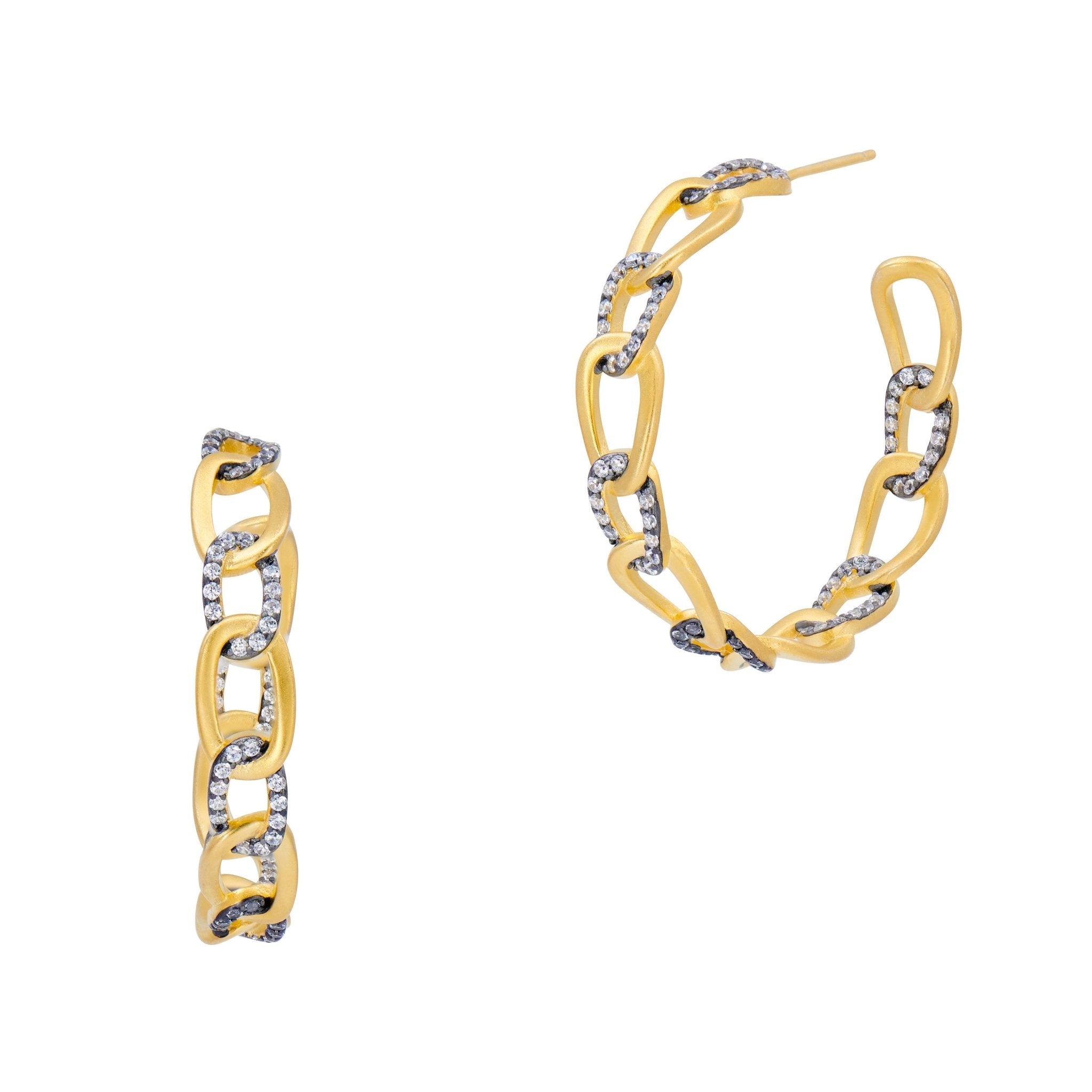 Signature Grit Chain Link Hoop - FREIDA ROTHMAN