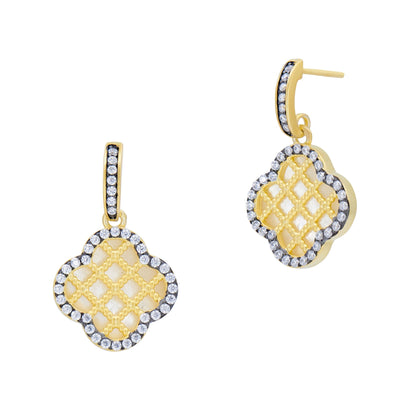 Brooklyn Mosaic Criss Cross Clover Earrings - FREIDA ROTHMAN