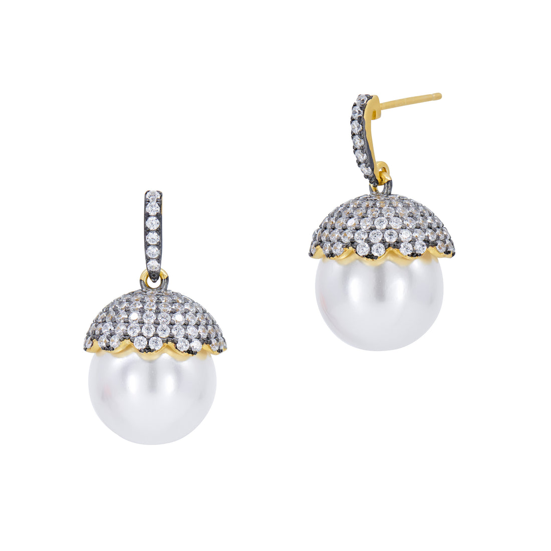 Lustre Pavé Pearl Drop Earrings