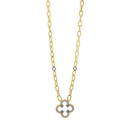 Brooklyn Mosaic Open Clover Chain Link Necklace - FREIDA ROTHMAN