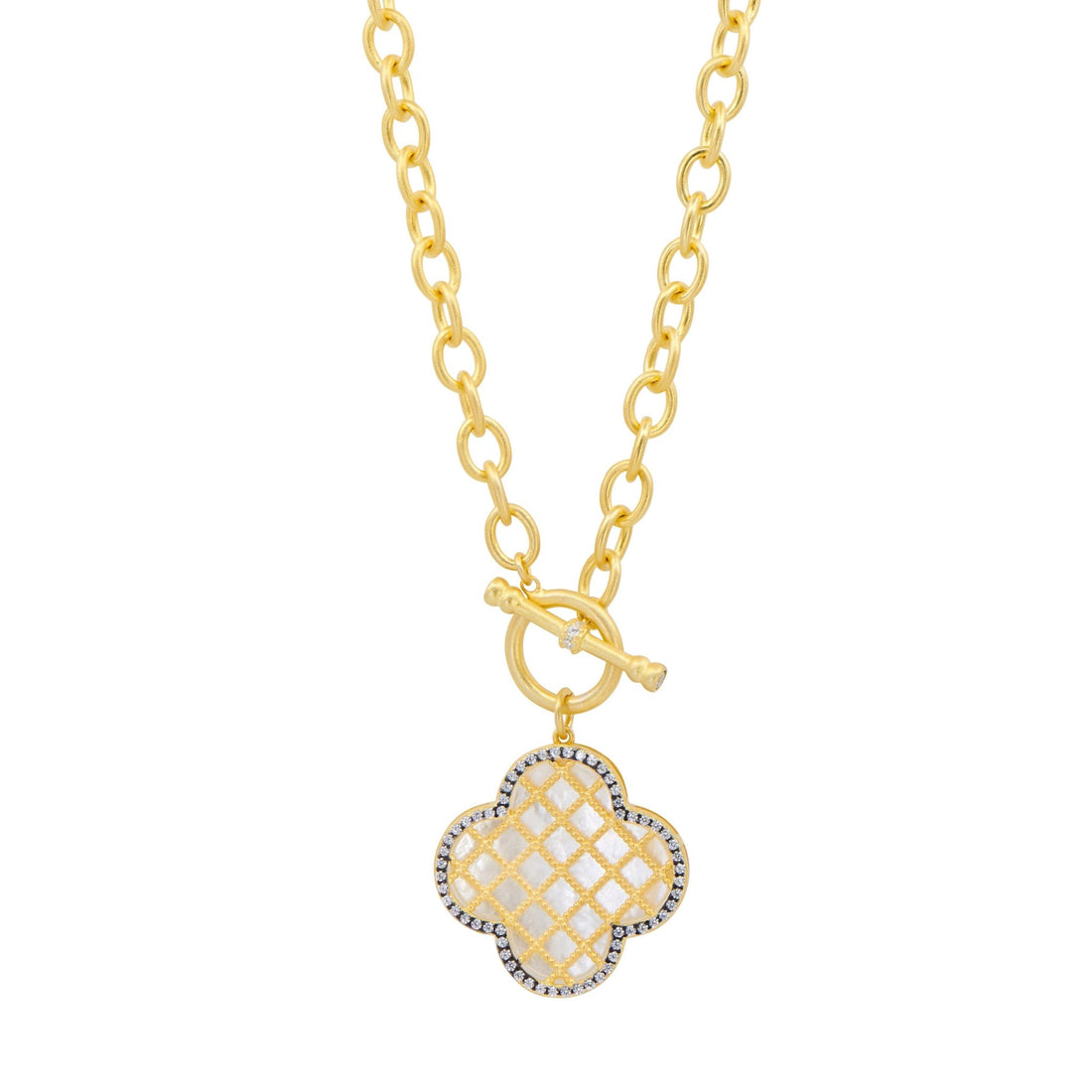 Criss Cross Clover Pendant Necklace - FREIDA ROTHMAN